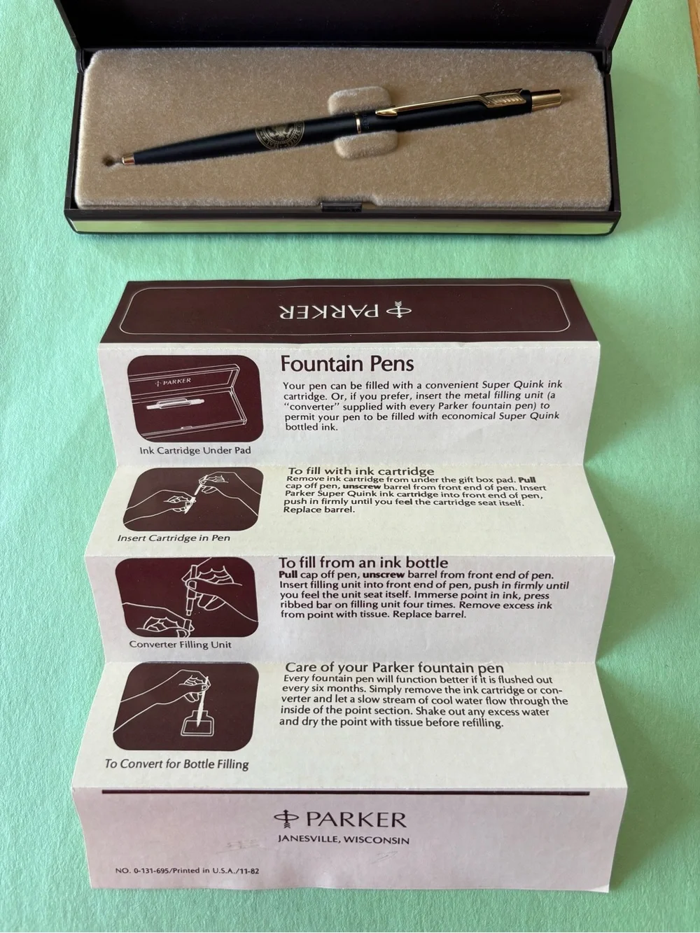 Parker Black and Gold Trim Ballpoint Pen in Presentation Box